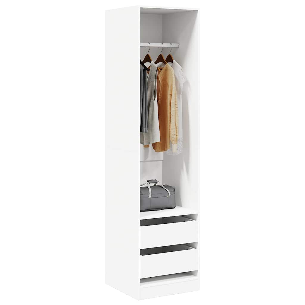 Roupeiro com gavetas 50x50x200 cm derivados de madeira branco