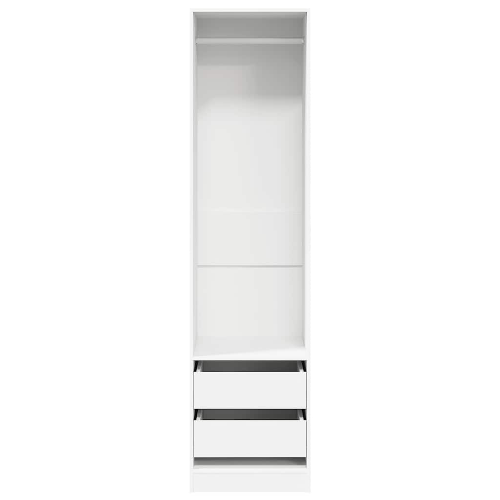 Roupeiro com gavetas 50x50x200 cm derivados de madeira branco