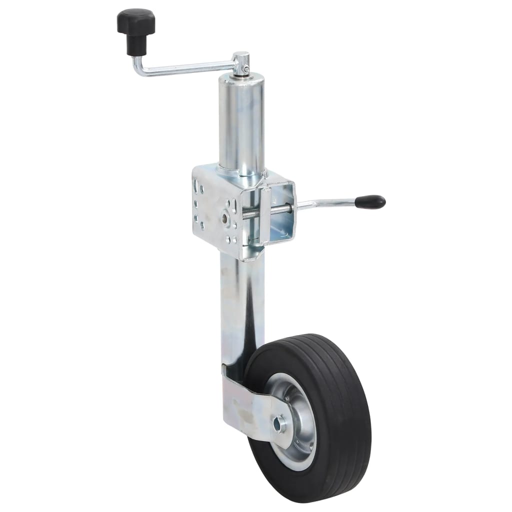 Roda macaco p/ reboque c/ braçadeira divisão 60mm aço galvaniz.
