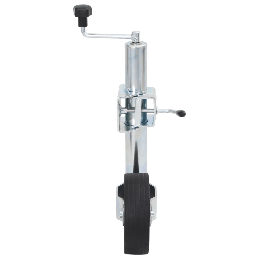 Roda macaco p/ reboque c/ braçadeira divisão 60mm aço galvaniz.