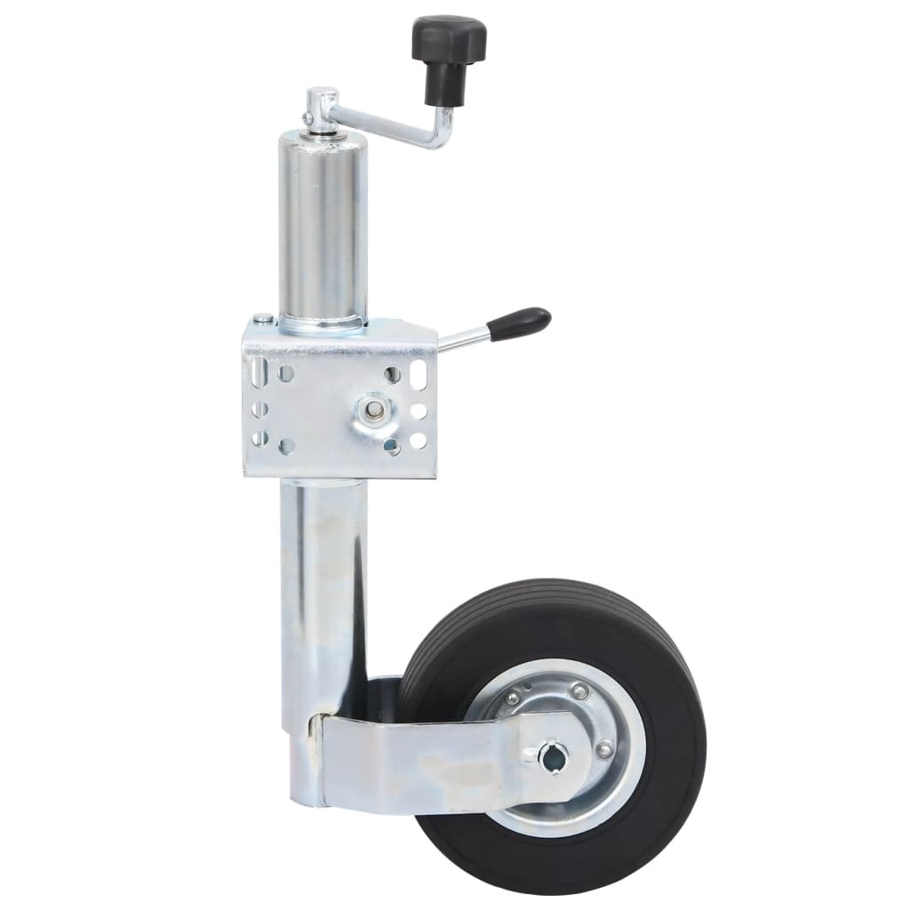Roda macaco p/ reboque c/ braçadeira divisão 60mm aço galvaniz.