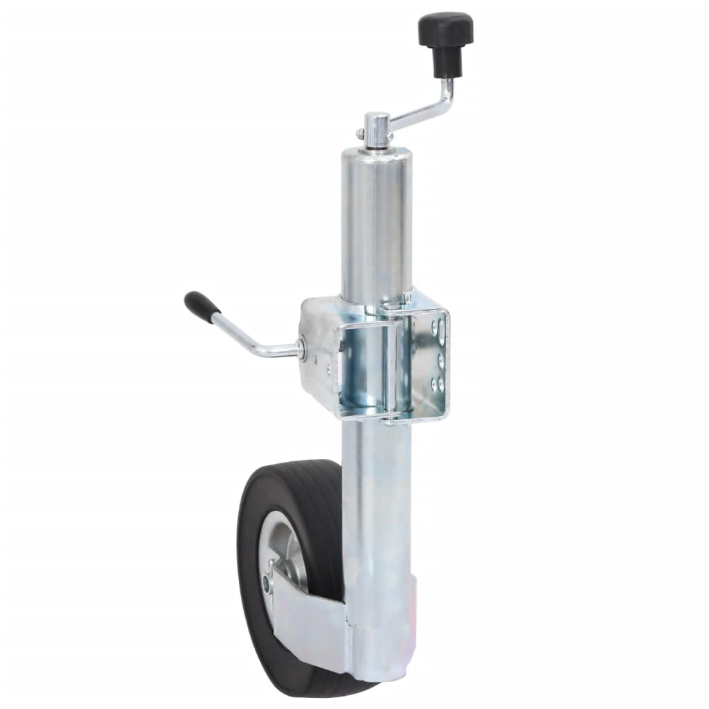 Roda macaco p/ reboque c/ braçadeira divisão 60mm aço galvaniz.