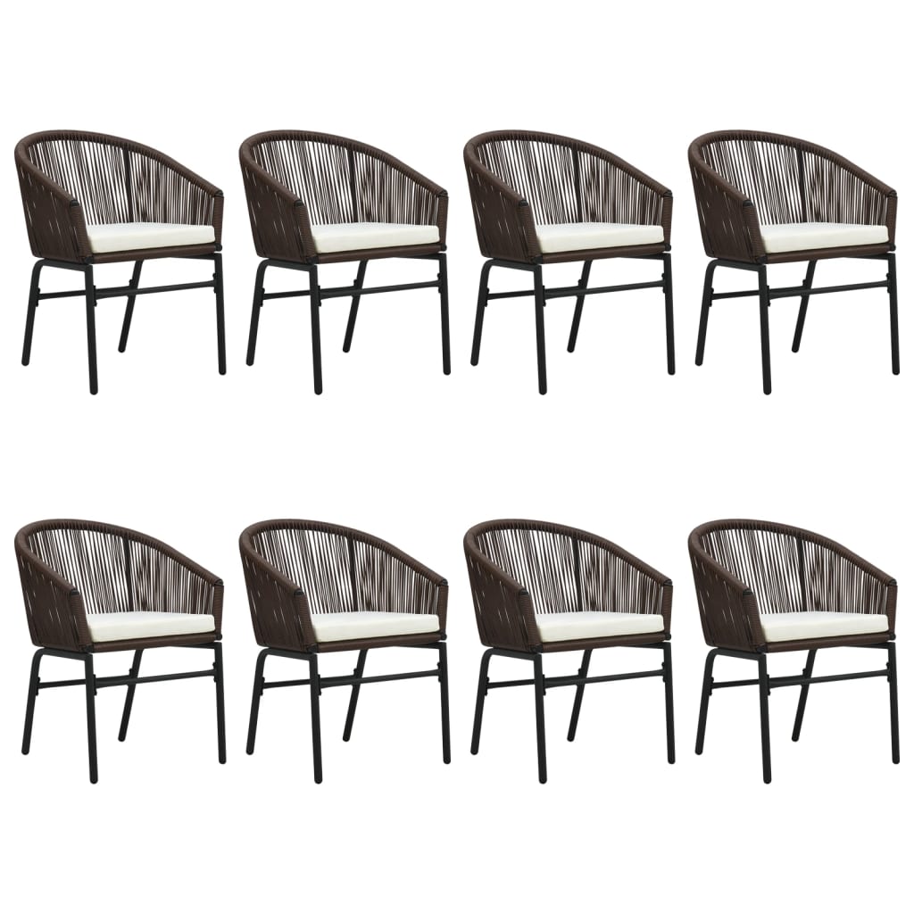 9 Pcs conjunto de jantar para jardim castanho