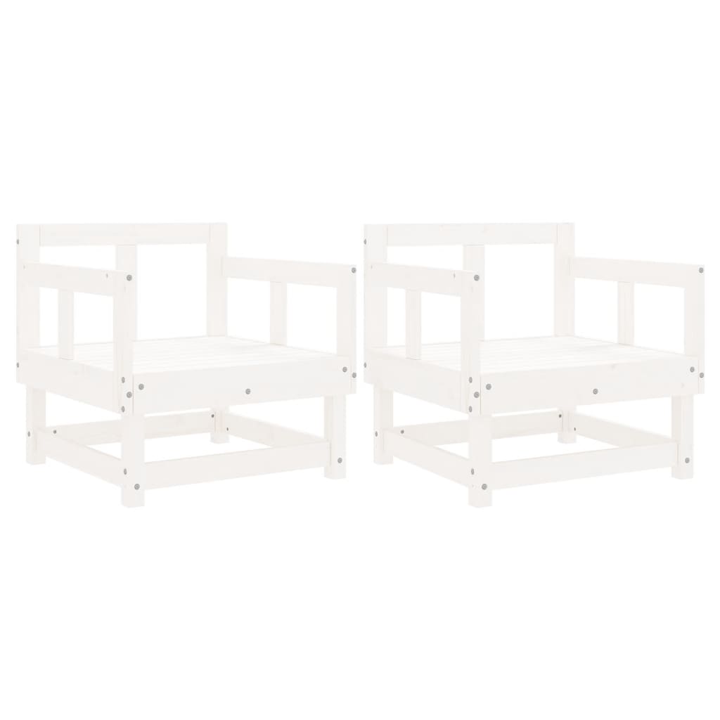 Cadeiras de jardim 2 pcs madeira de pinho maciça branco