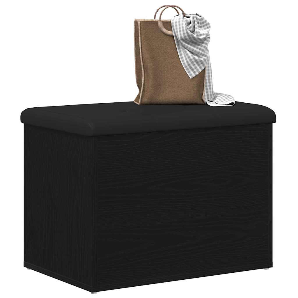 Banco de arrumação carvalho preto 62 x 42 x 45 cm