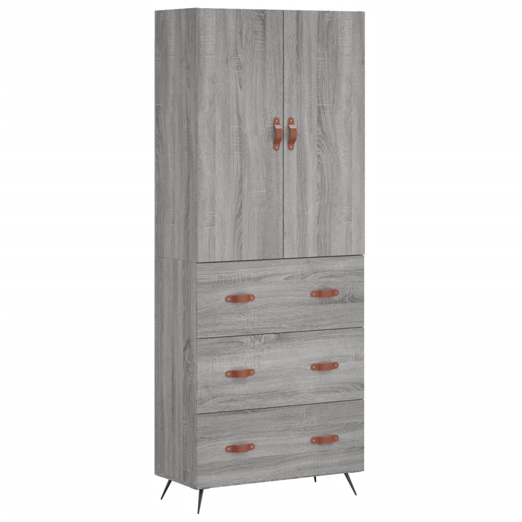 Armário alto 69,5x34x180 cm derivados de madeira sonoma cinza