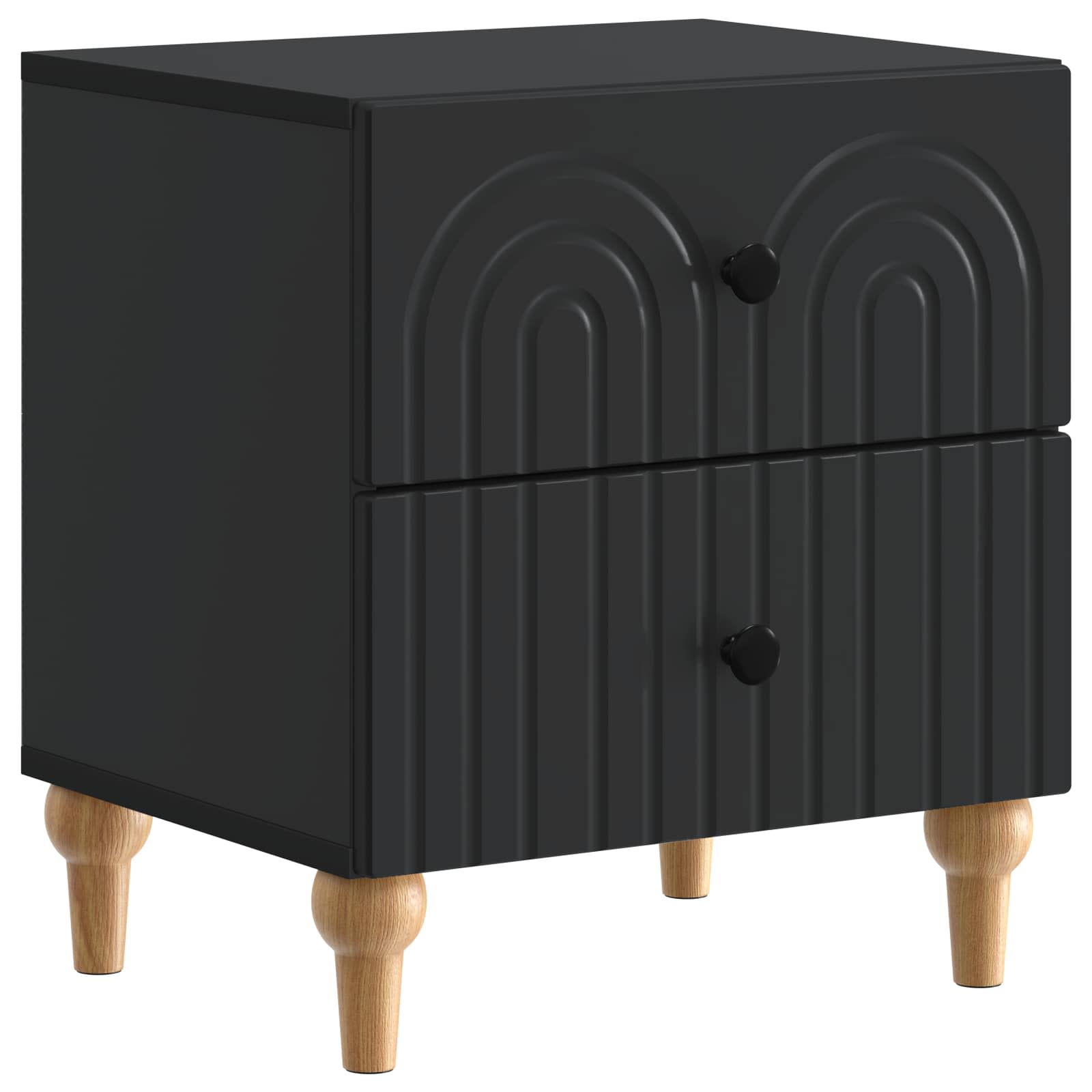 Armário de cabeceira com gaveta preto 43 x 34,5 x 48 cm