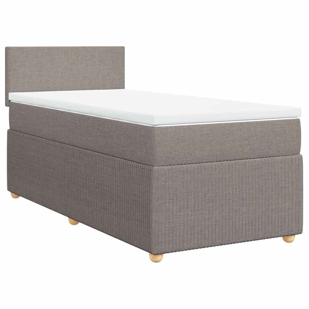 Cama com molas/colchão 90x190 cm tecido castanho-acinzentado