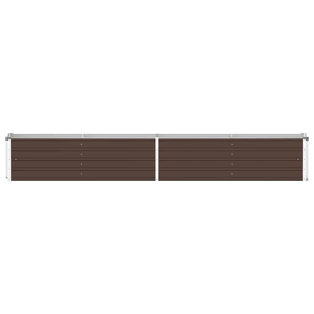 Canteiro elevado jardim aço galvanizado 320x40x45 cm castanho