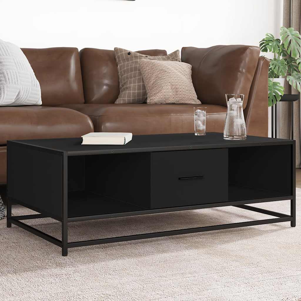 Mesa de centro 100x57x35 cm derivados de madeira/metal preto