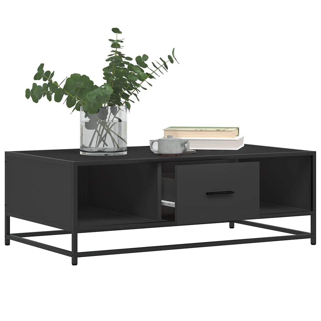 Mesa de centro 100x57x35 cm derivados de madeira/metal preto