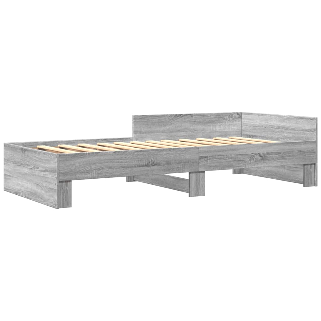 Estrutura cama 90x200 cm derivados de madeira cinzento sonoma