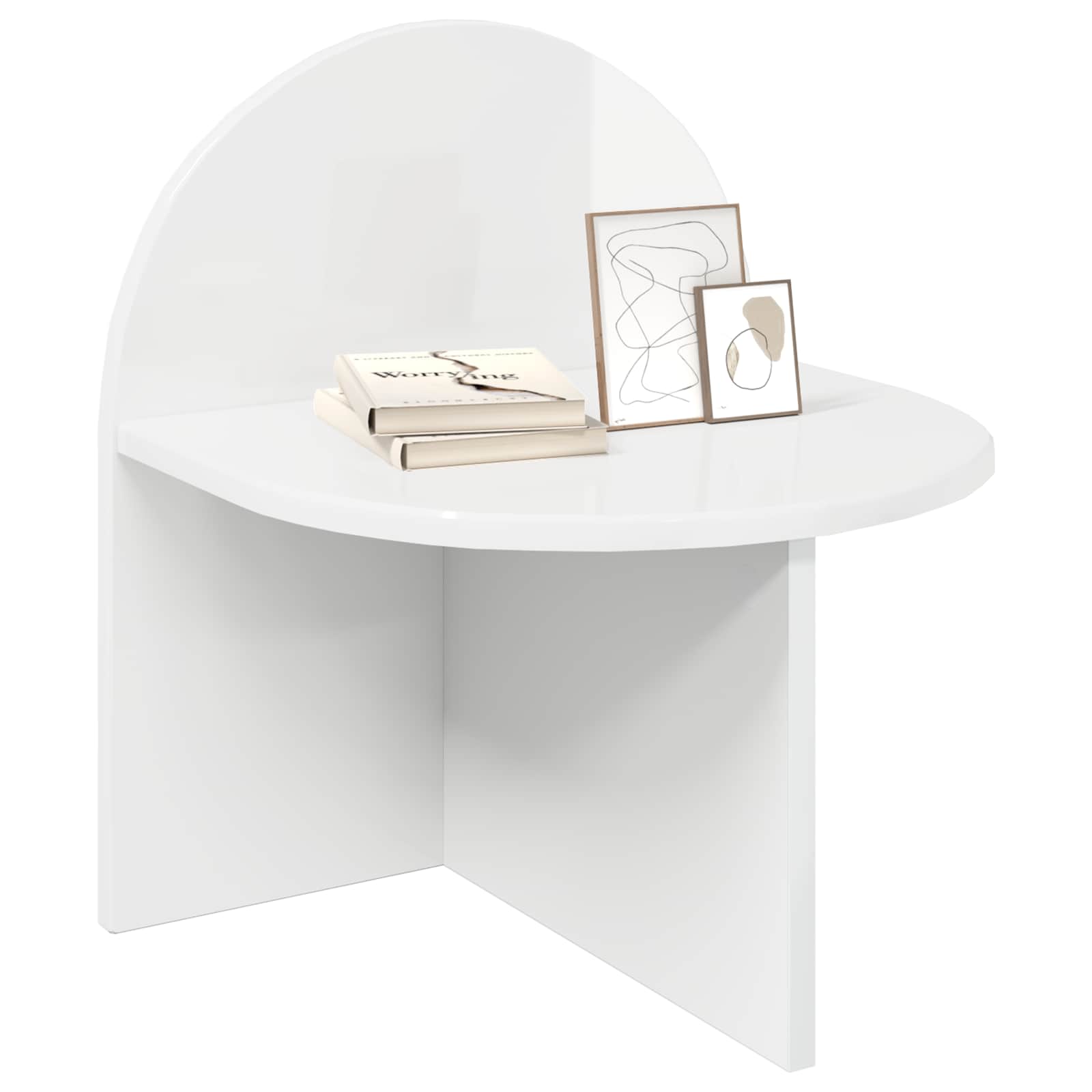 Mesa-de-cabeceira 2 unid. branco brilhante 40 x 35,5 x 45,5 cm