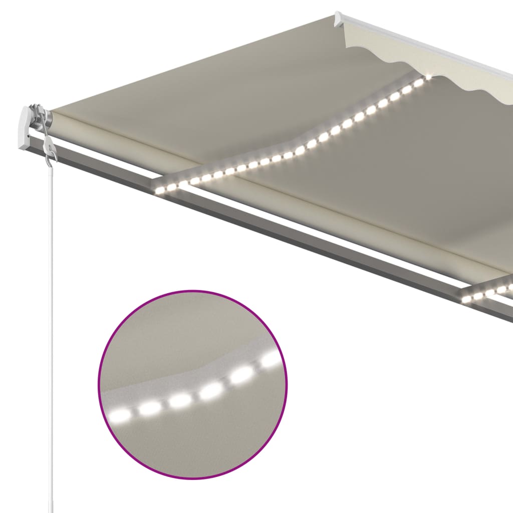 Toldo automático com LED e sensor de vento 350x250 cm cor creme