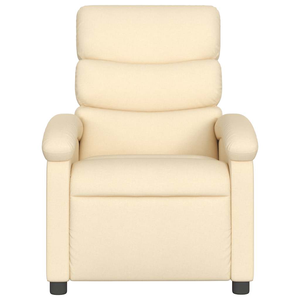 Poltrona de massagem reclinável em tecido creme