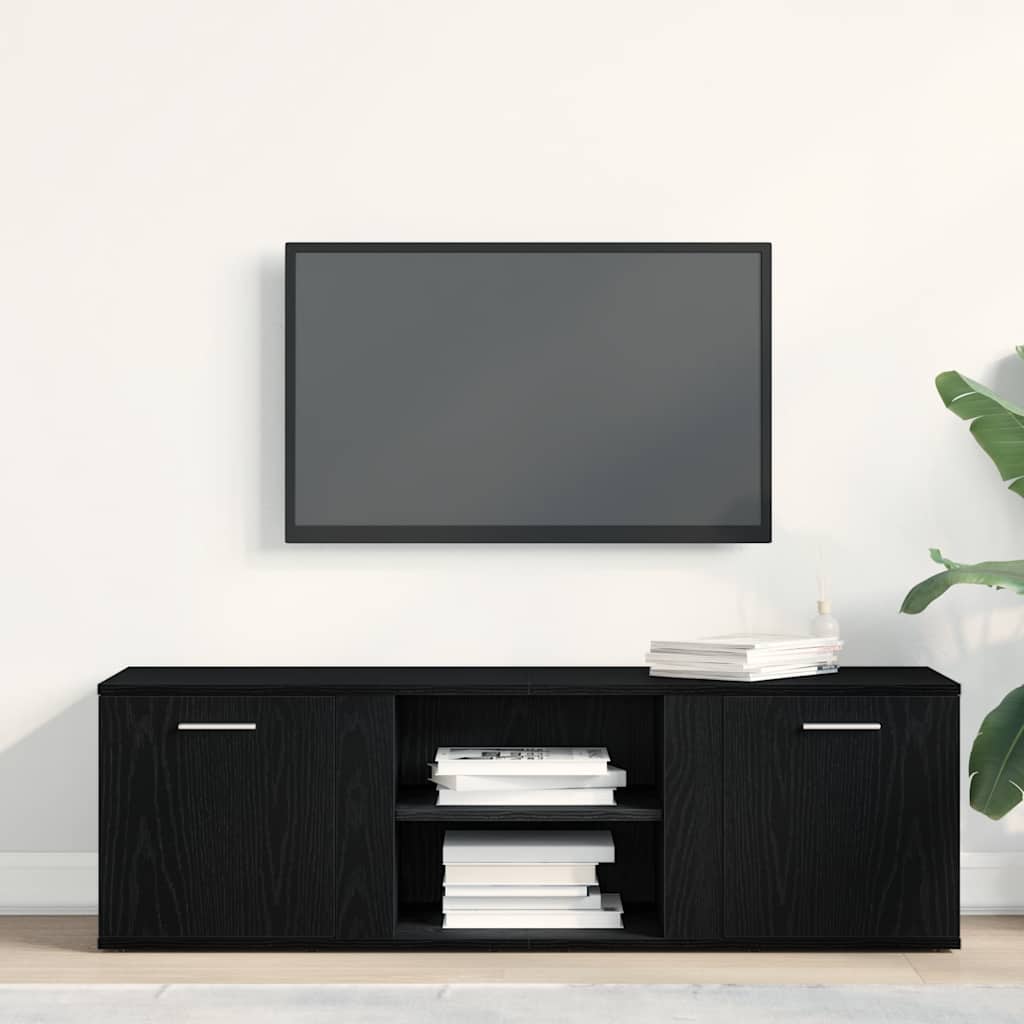 Móvel para TV em carvalho preto, 120x34x37 cm, madeira engenheirada