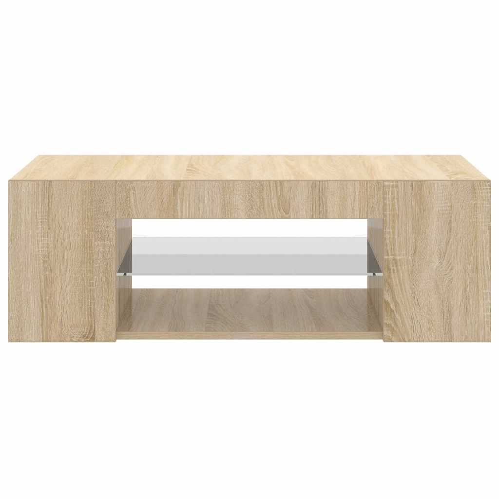 Móvel de TV com luzes LED 90x39x30 cm carvalho sonoma