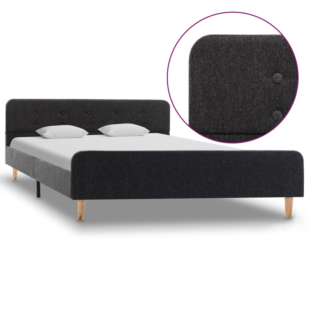 Estrutura de cama 140x200 cm serapilheira cinzento-escuro