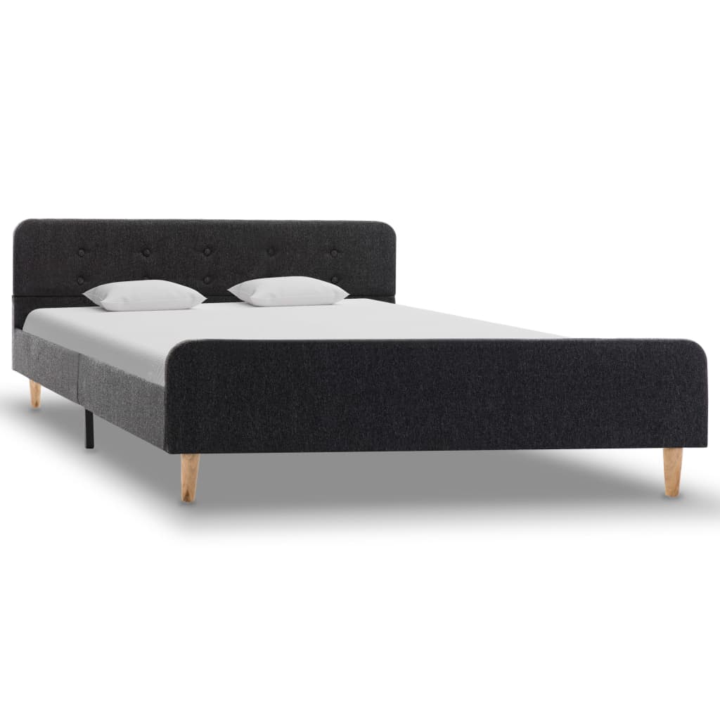Estrutura de cama 140x200 cm serapilheira cinzento-escuro