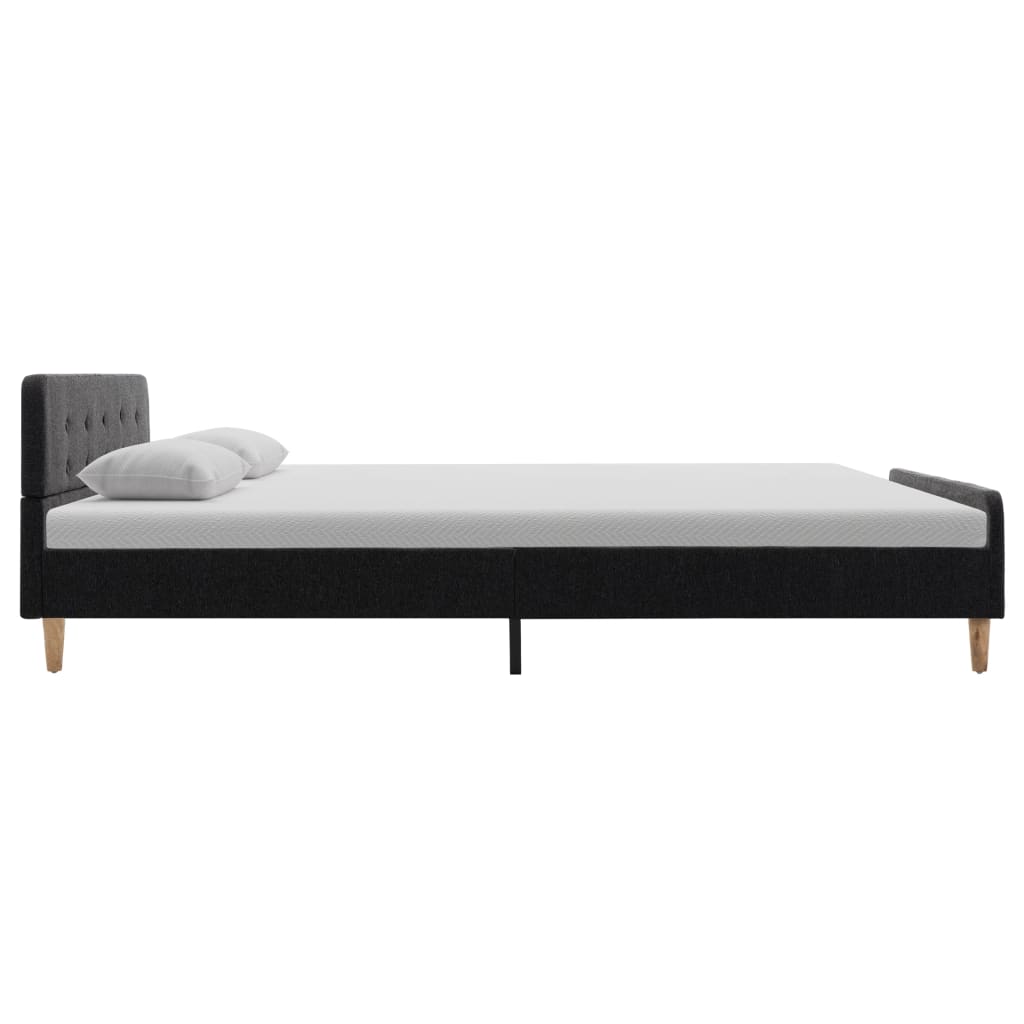 Estrutura de cama 140x200 cm serapilheira cinzento-escuro