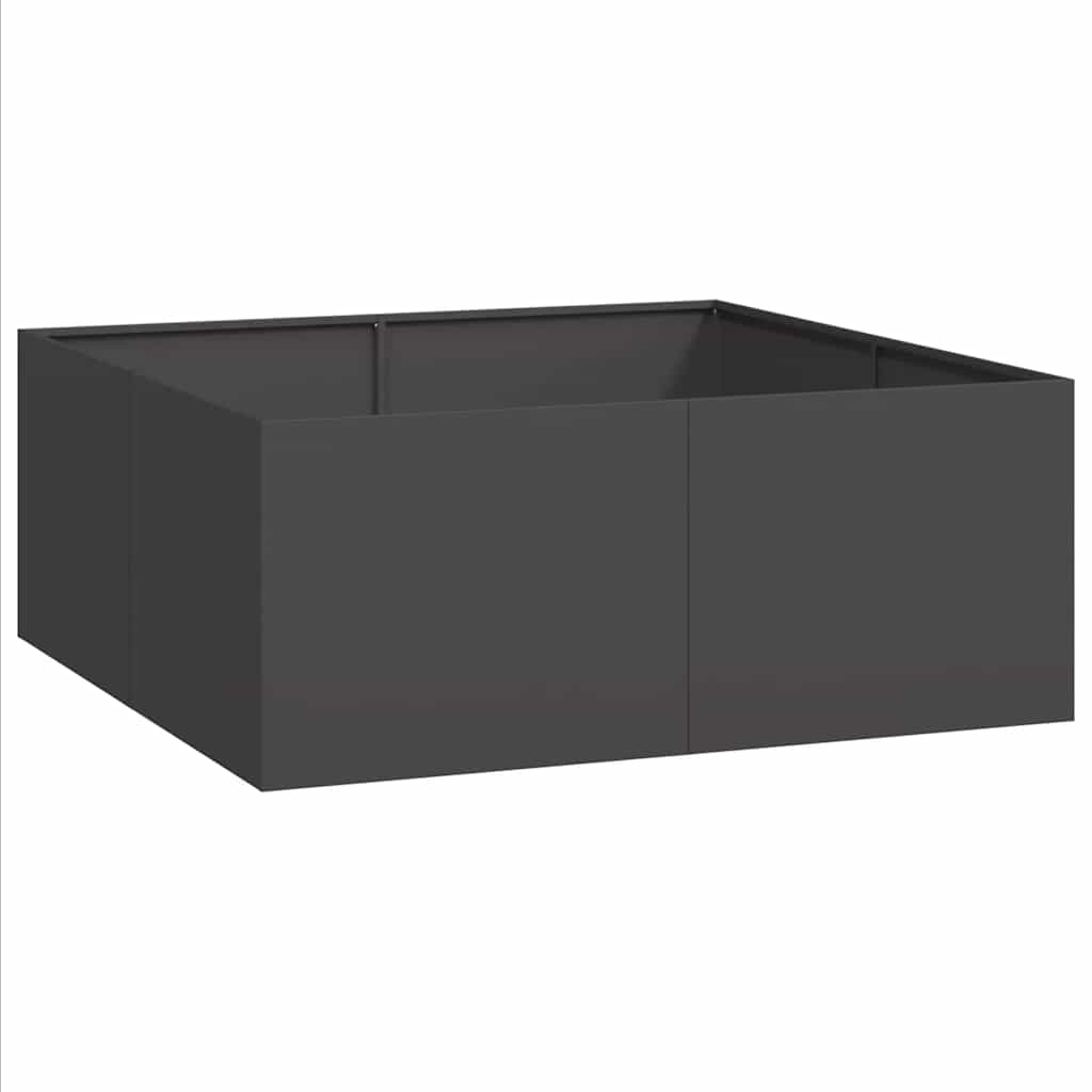 Vaso floreira 100x100x40 cm aço preto