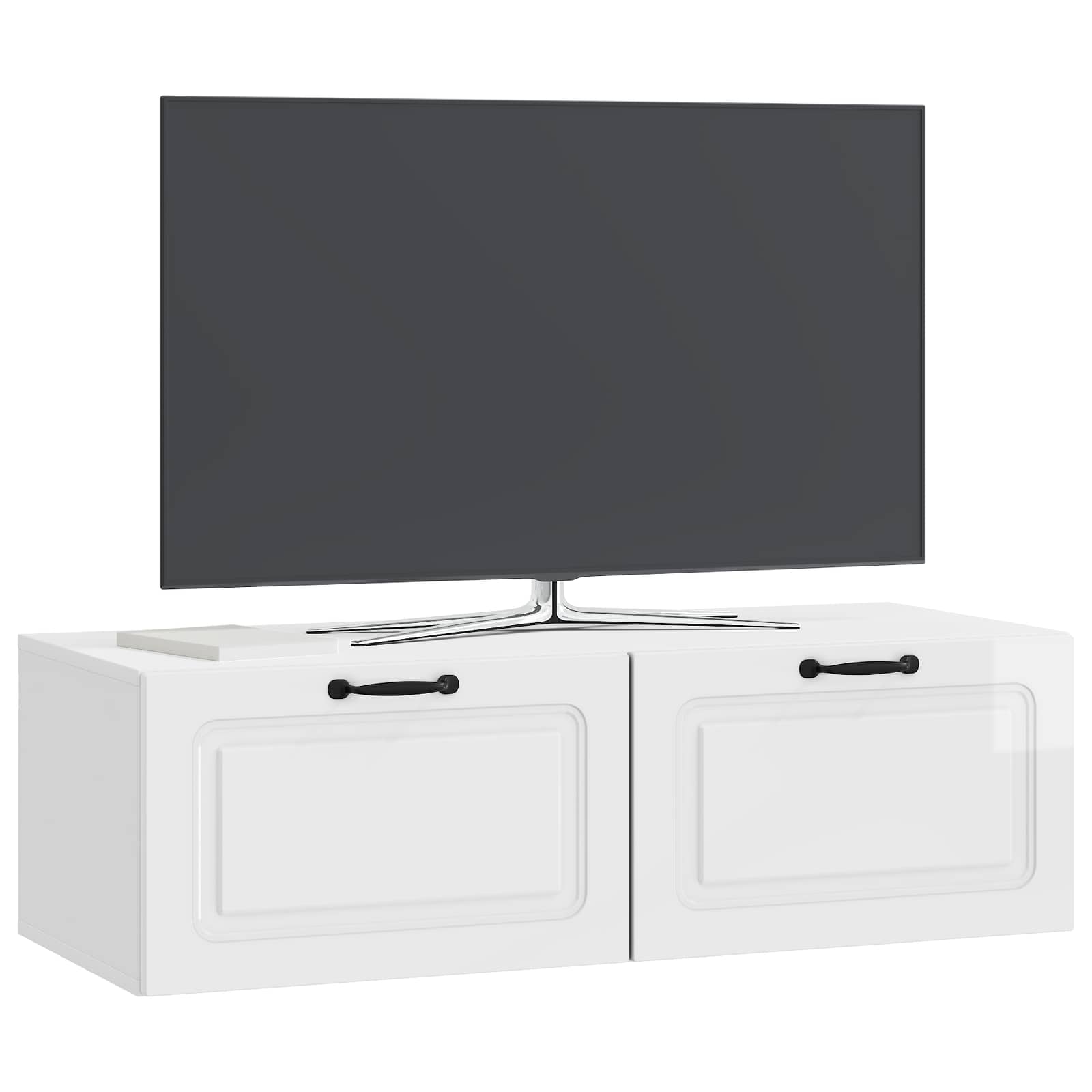 Gabinete de TV de parede branco brilhante 98 x 41 x 30 cm