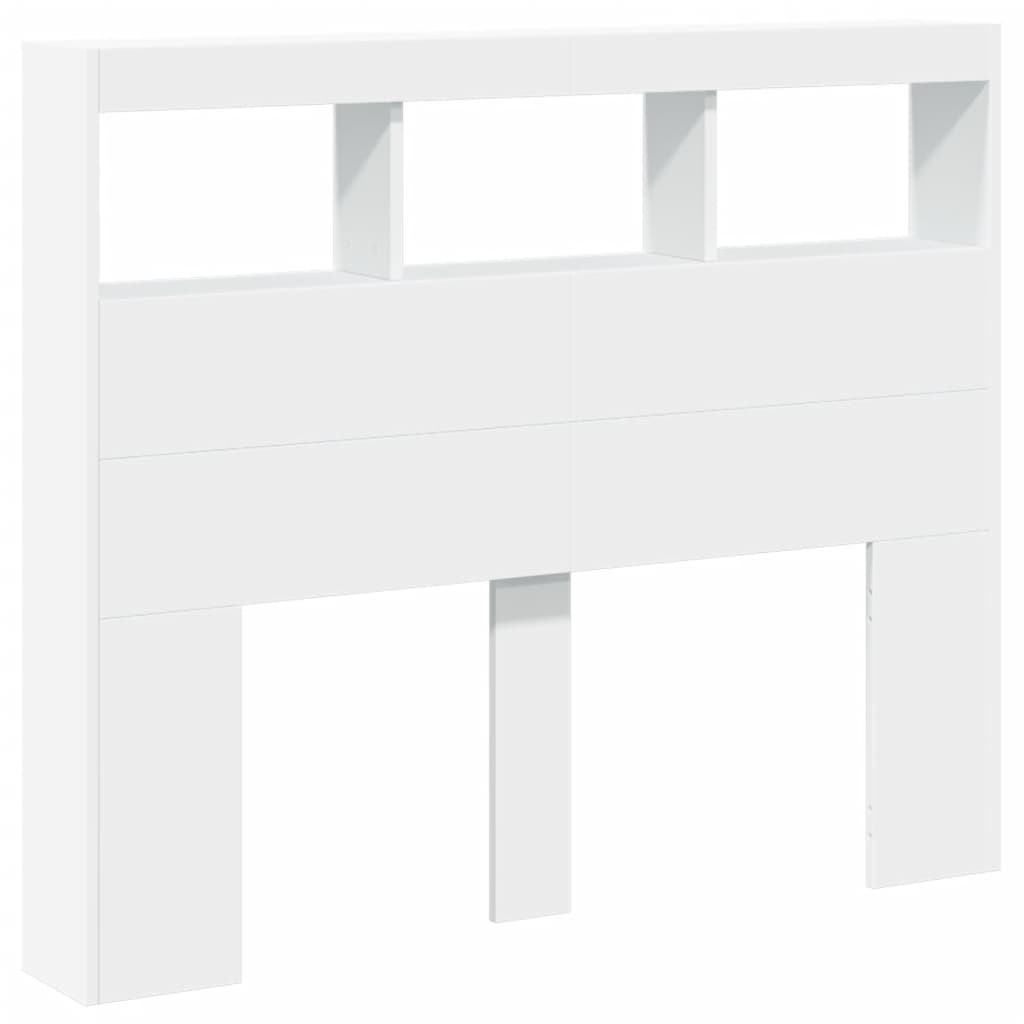 Armário de cabeceira com luzes LED 120x17x102 cm branco