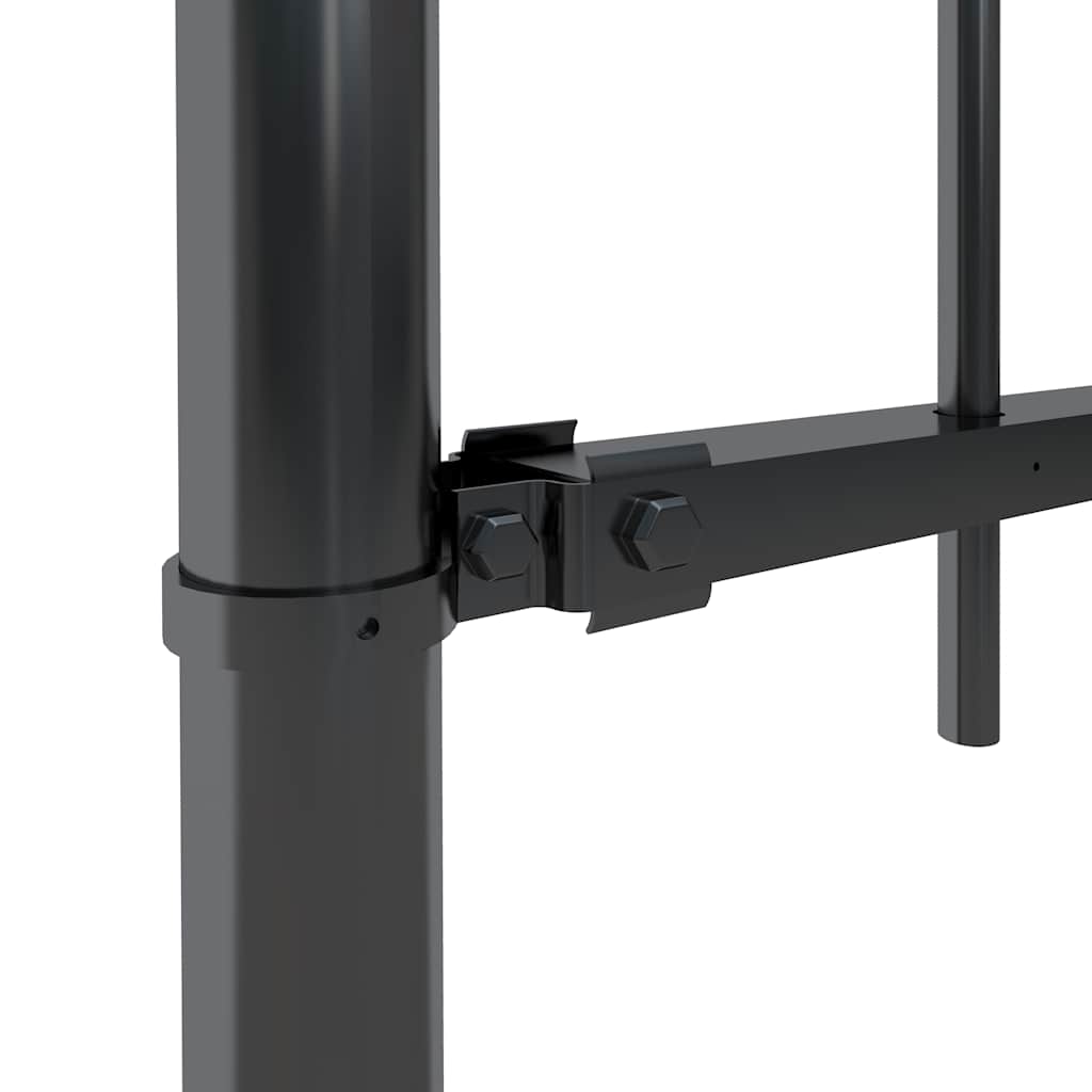 Cerca de jardim com arco superior em aço 671x120 cm preta