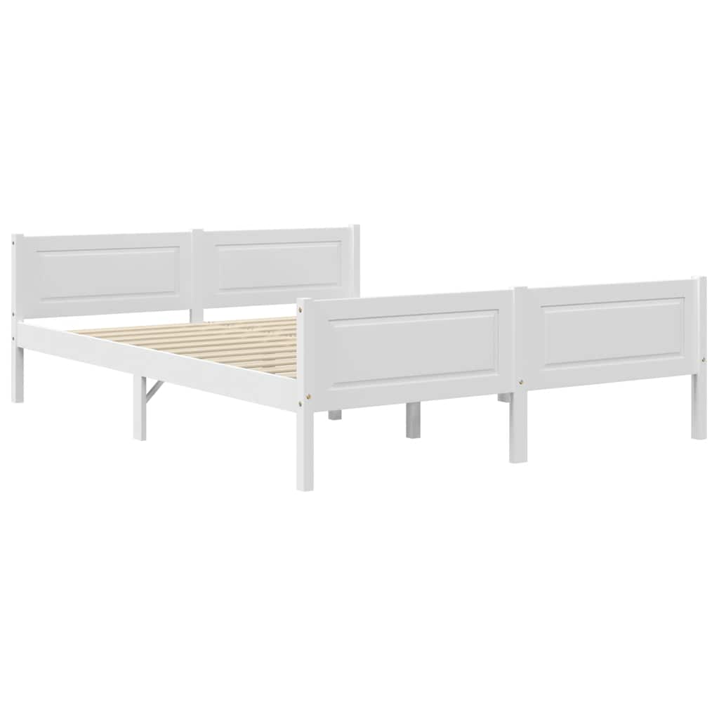 Estrutura de cama em pinho maciço 160x200 cm branco