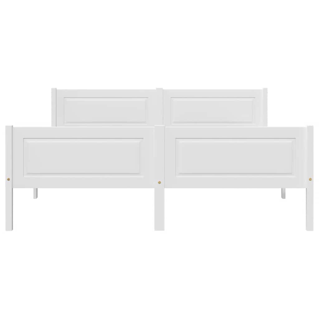 Estrutura de cama em pinho maciço 160x200 cm branco
