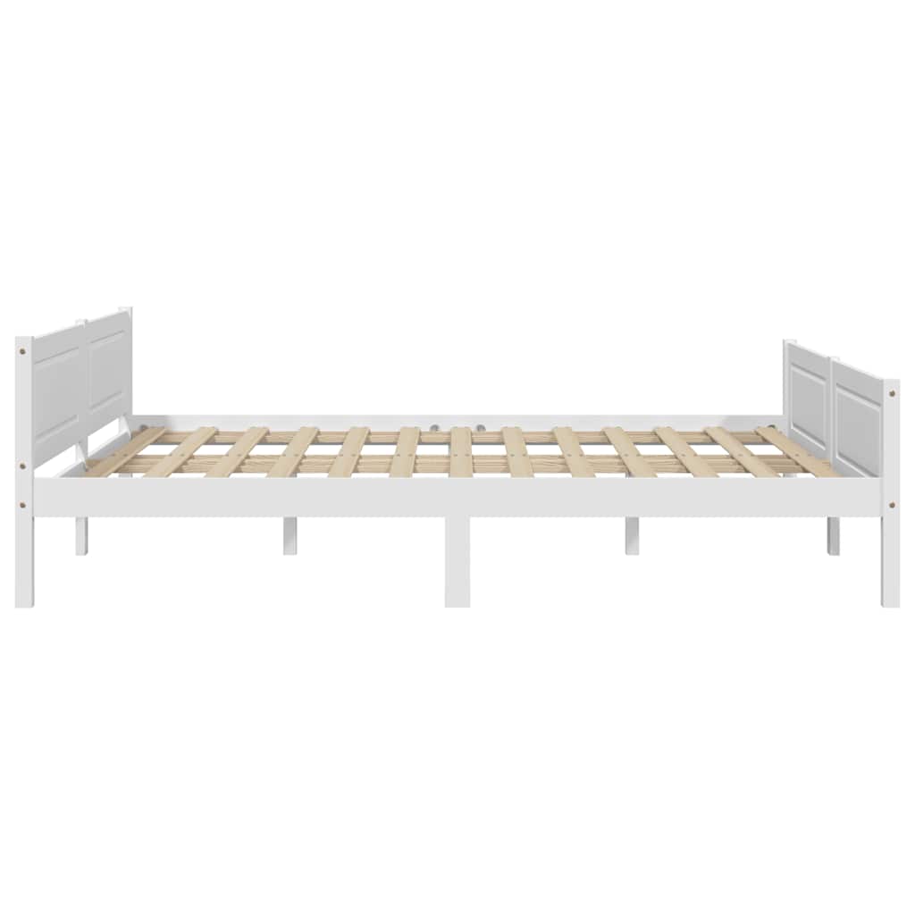 Estrutura de cama em pinho maciço 160x200 cm branco
