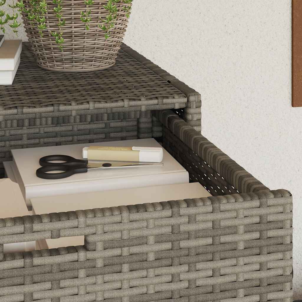 Armário de arrumação para jardim 105x55x113 cm vime PE cinzento