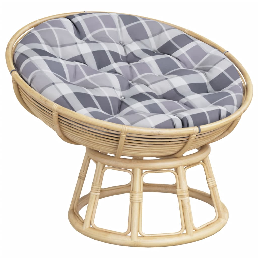 Almofadão redondo ø 100 x11 cm tecido oxford xadrez cinzento