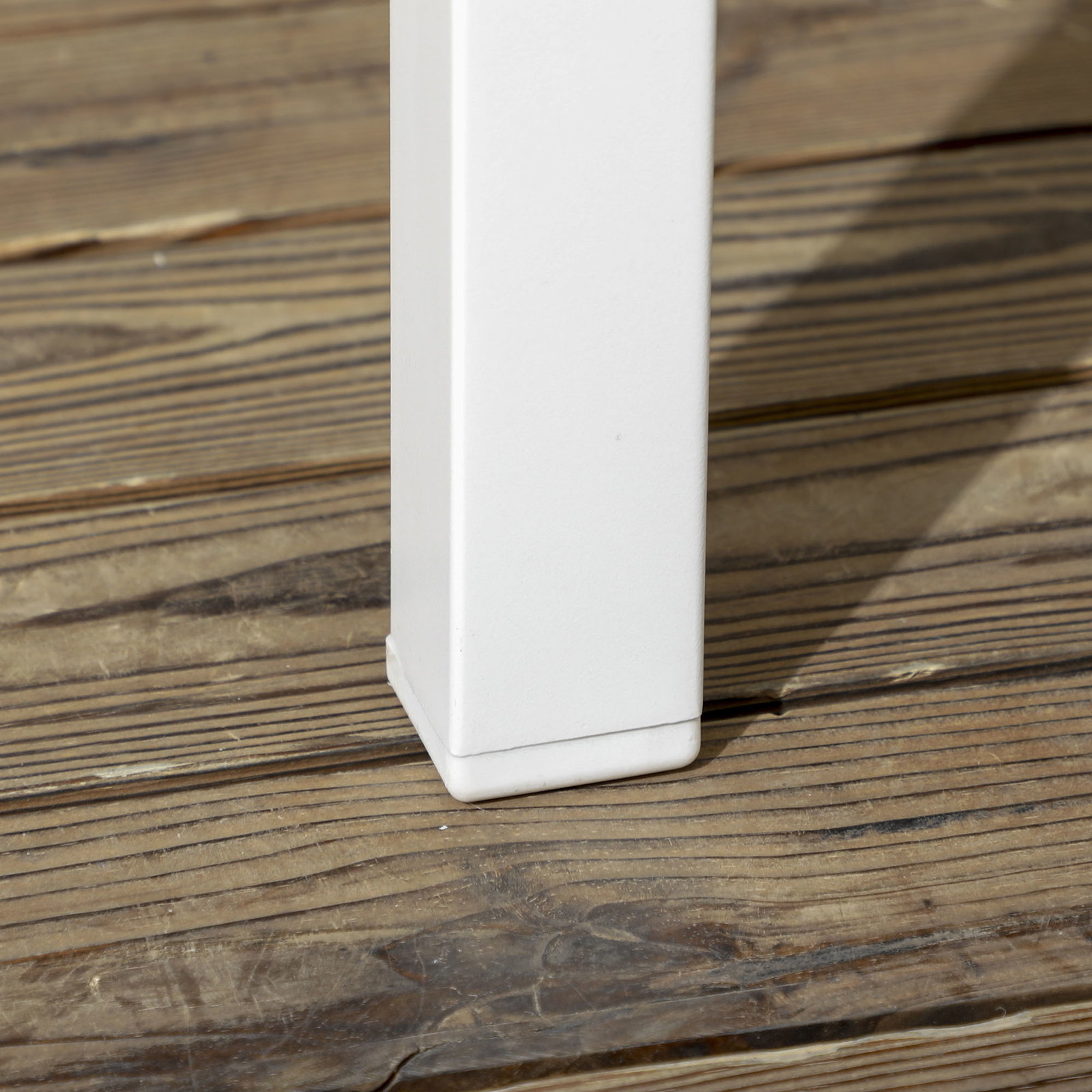Conjunto de refeição de jardim de 7 peças com 1 mesa e 6 cadeiras empilháveis estilo moderno branco e cinza