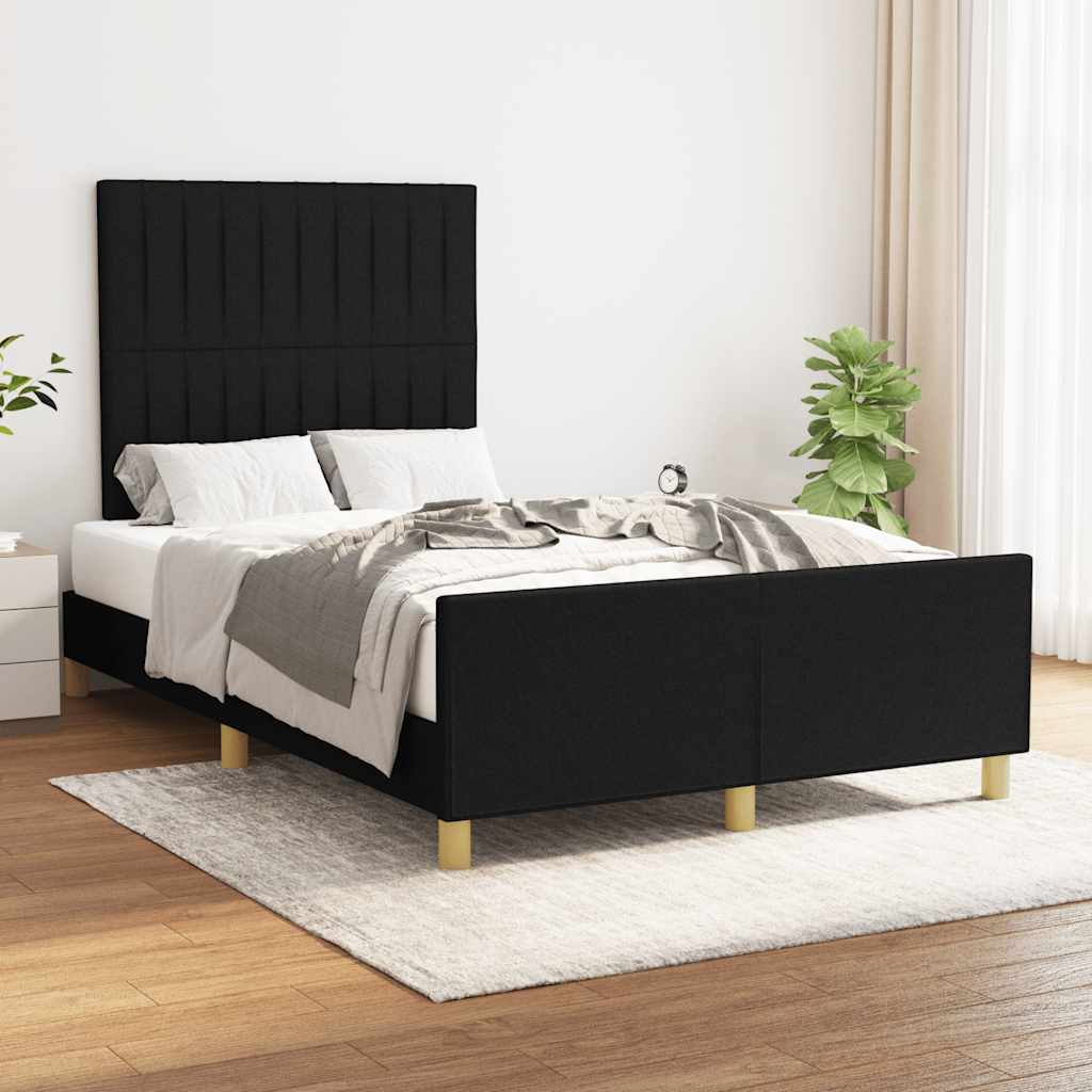 Estrutura de cama sem colchão 120x200 cm tecido preto