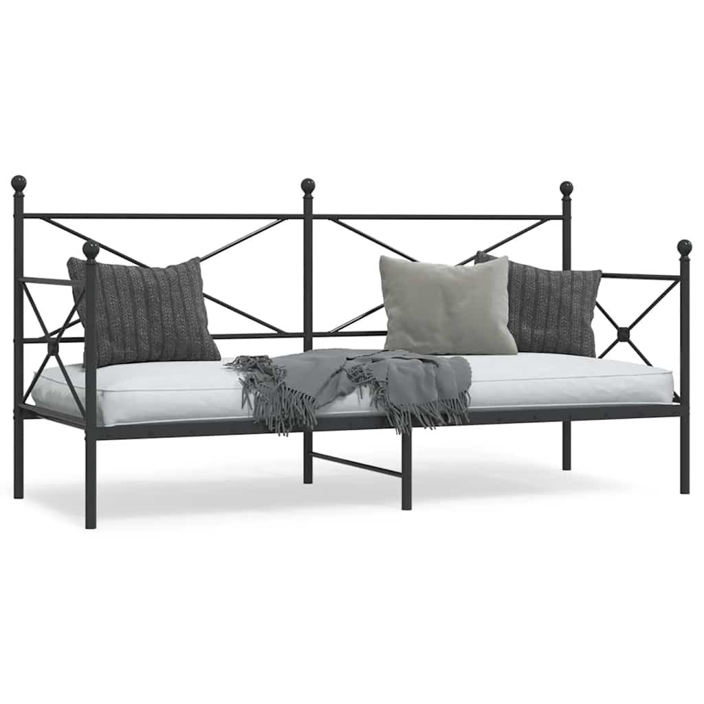 Cama de dia sem colchão 80x200 cm aço preto