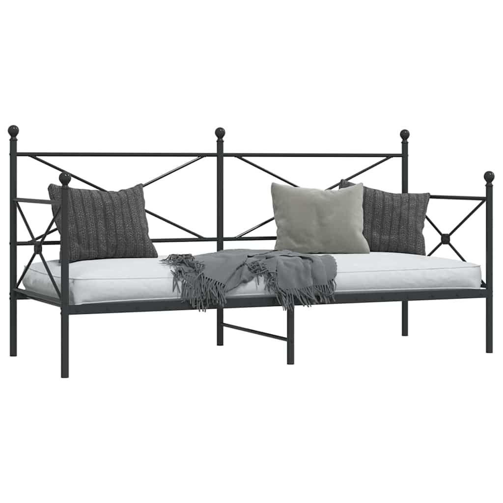 Cama de dia sem colchão 80x200 cm aço preto