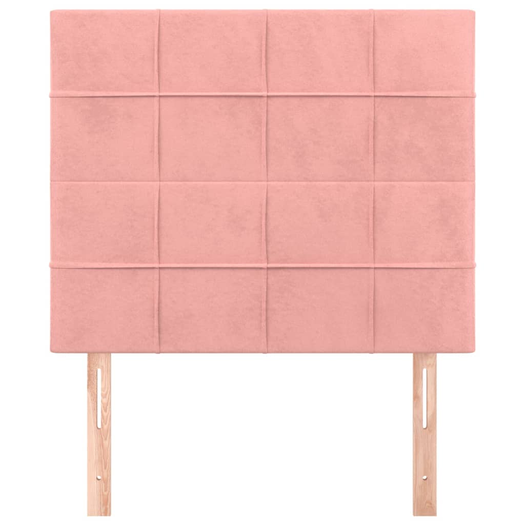 Cabeceira rosa 100x5x118/128 cm veludo