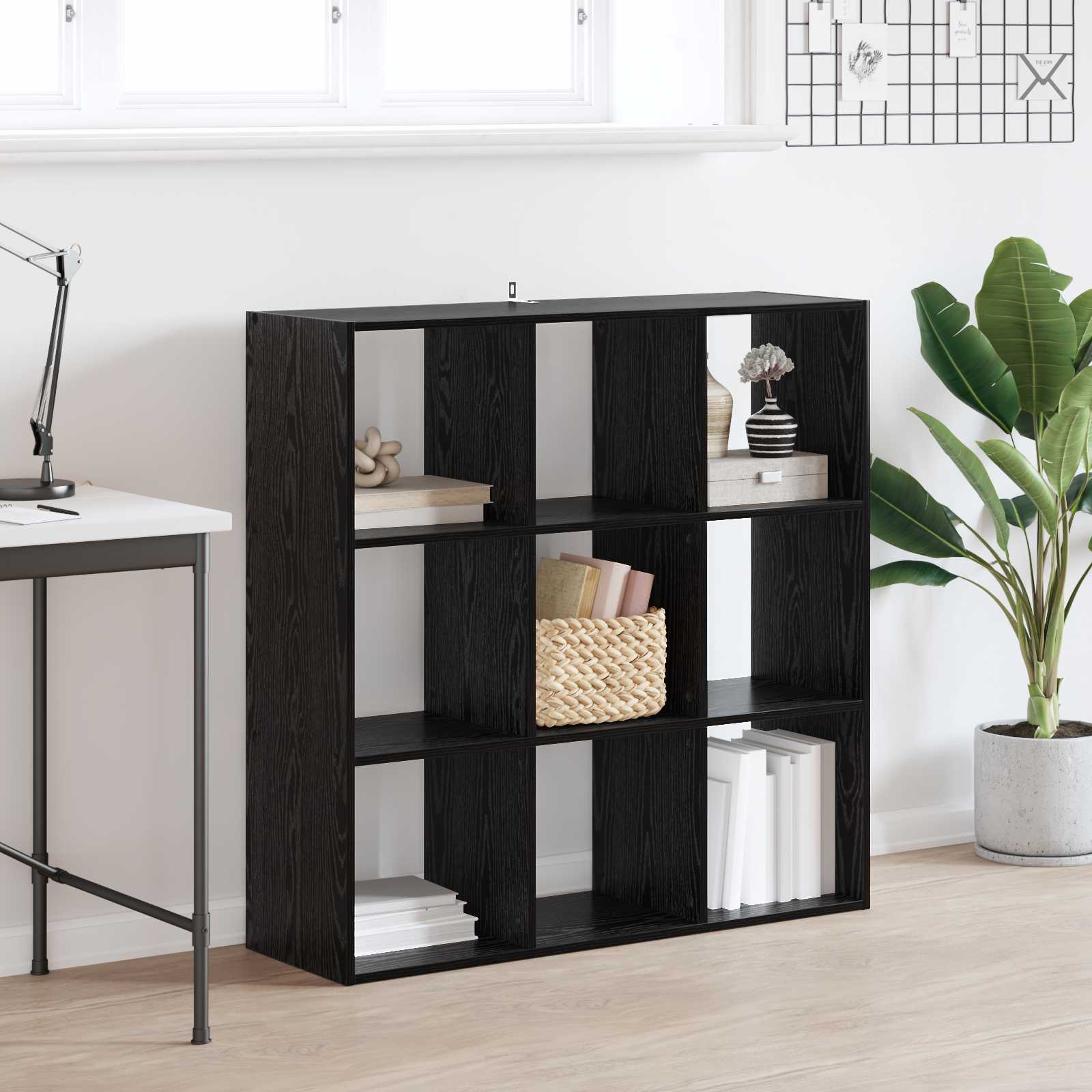 Estante carvalho preto 102 x 32 x 102 cm