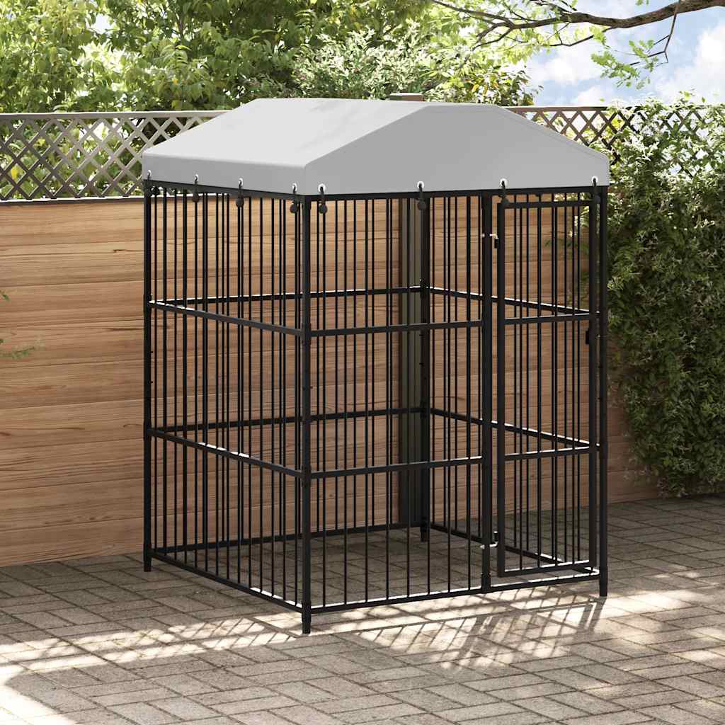 Canil de exterior com telhado 150x150x210 cm