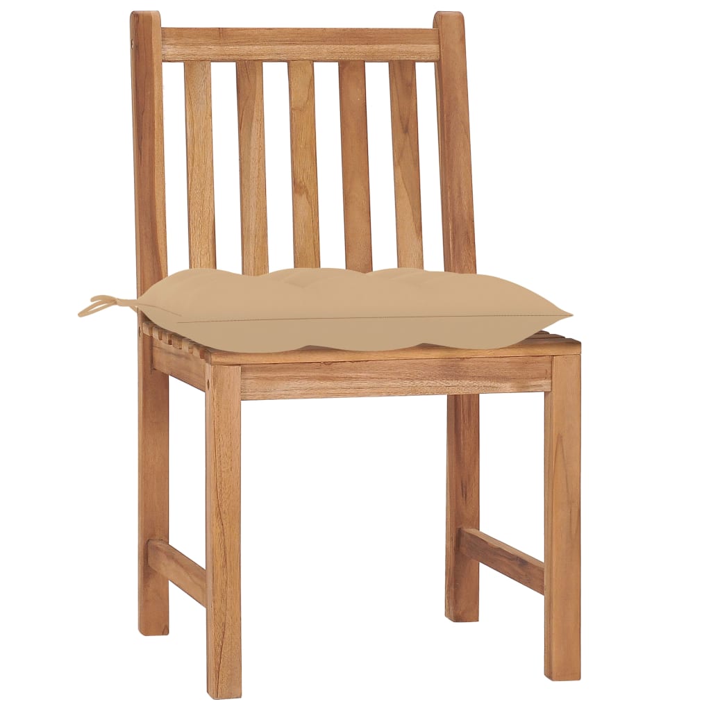 Cadeiras de jardim 6 pcs c/ almofadões madeira de teca maciça