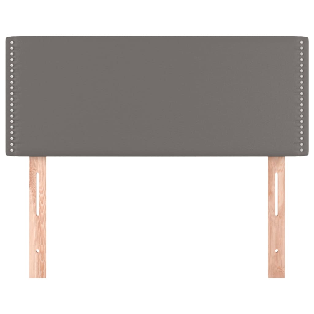 Cabeceira de cama couro artificial 80x5x78/88 cm cinzento