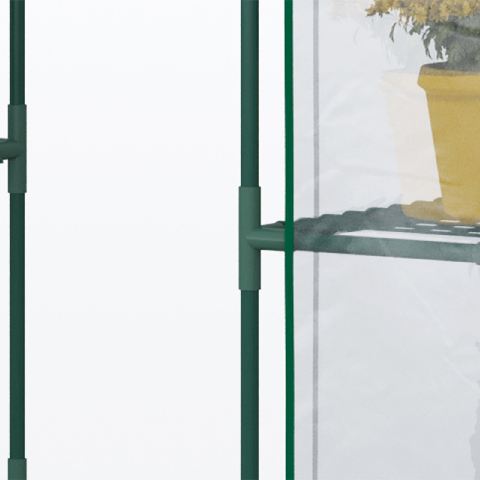 Estufa de Jardim com 4 Prateleiras Porta com Fecho de Correr para Cultivo de Plantas Flores Vegetais 142x73x195 cm Verde
