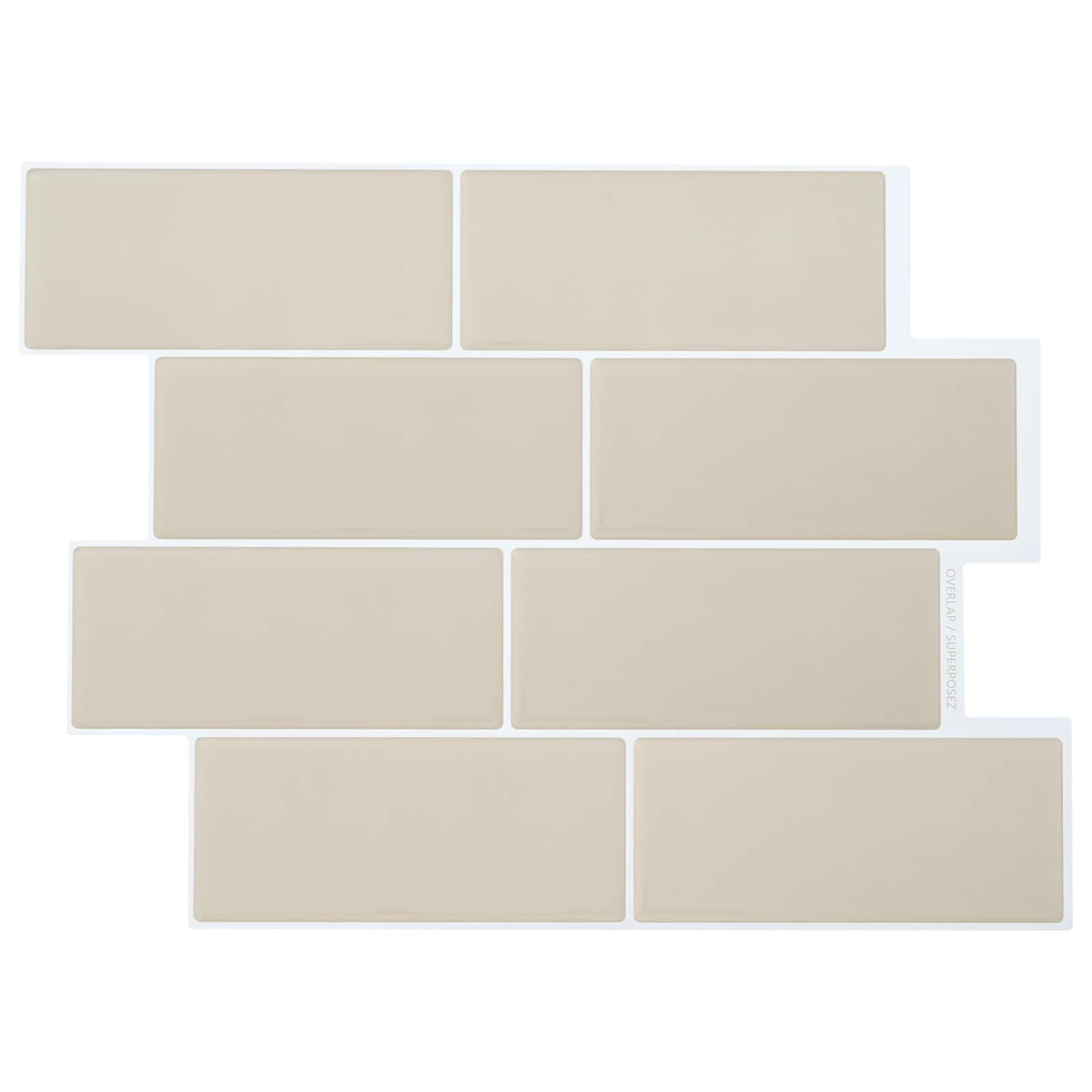 Azulejo subterrâneo 50 unid. bege 29 x 21 cm poliuretano e PET