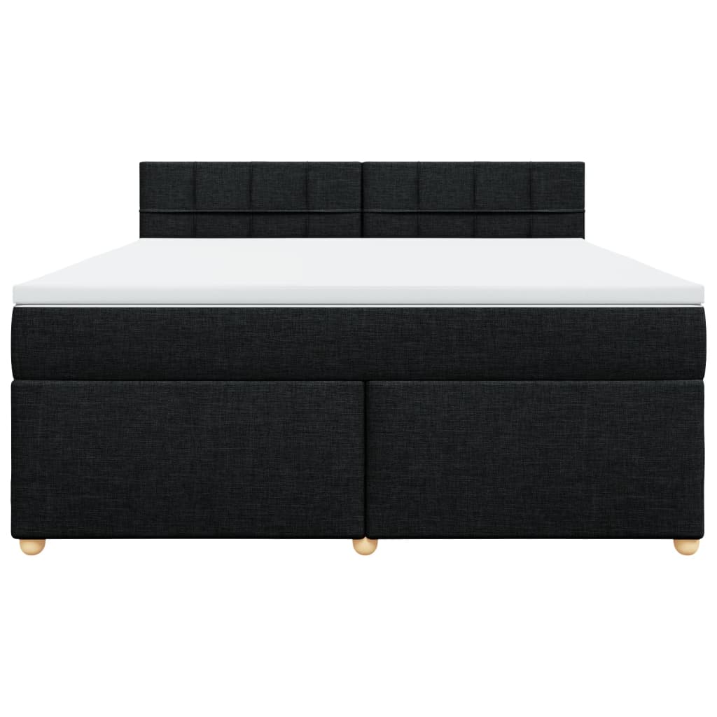 Cama com molas/colchão 180x200 cm tecido preto