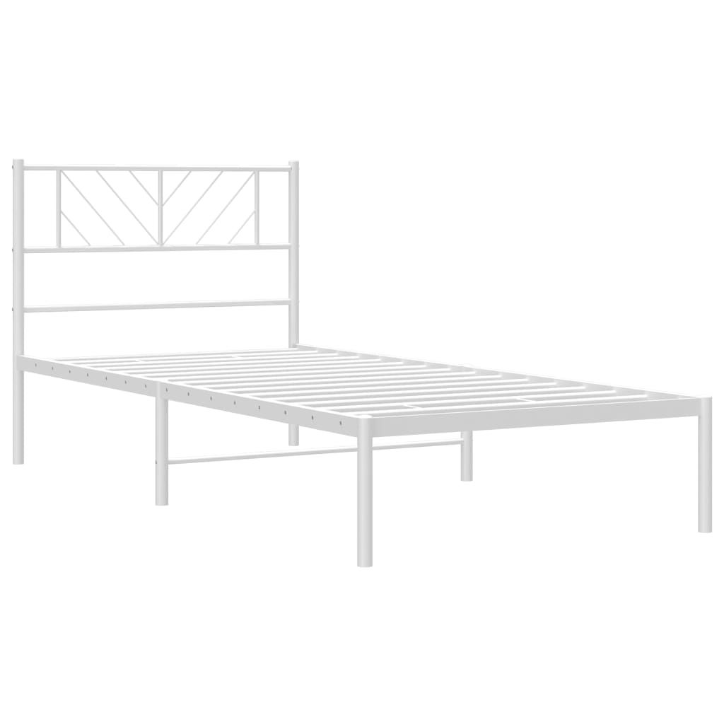 Estrutura de cama sem colchão com cabeceira 75x190 cm branco