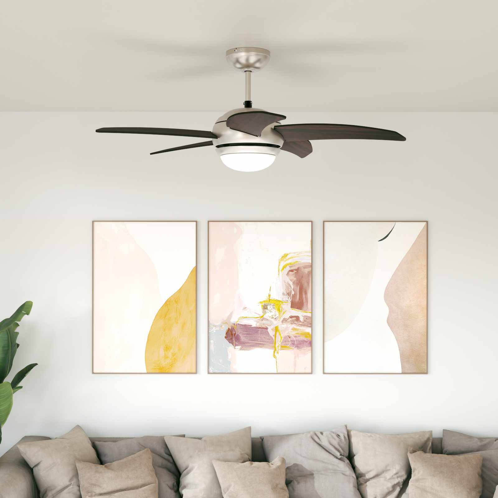 Ventoinha de teto com luz e controle remoto ø 110 cm