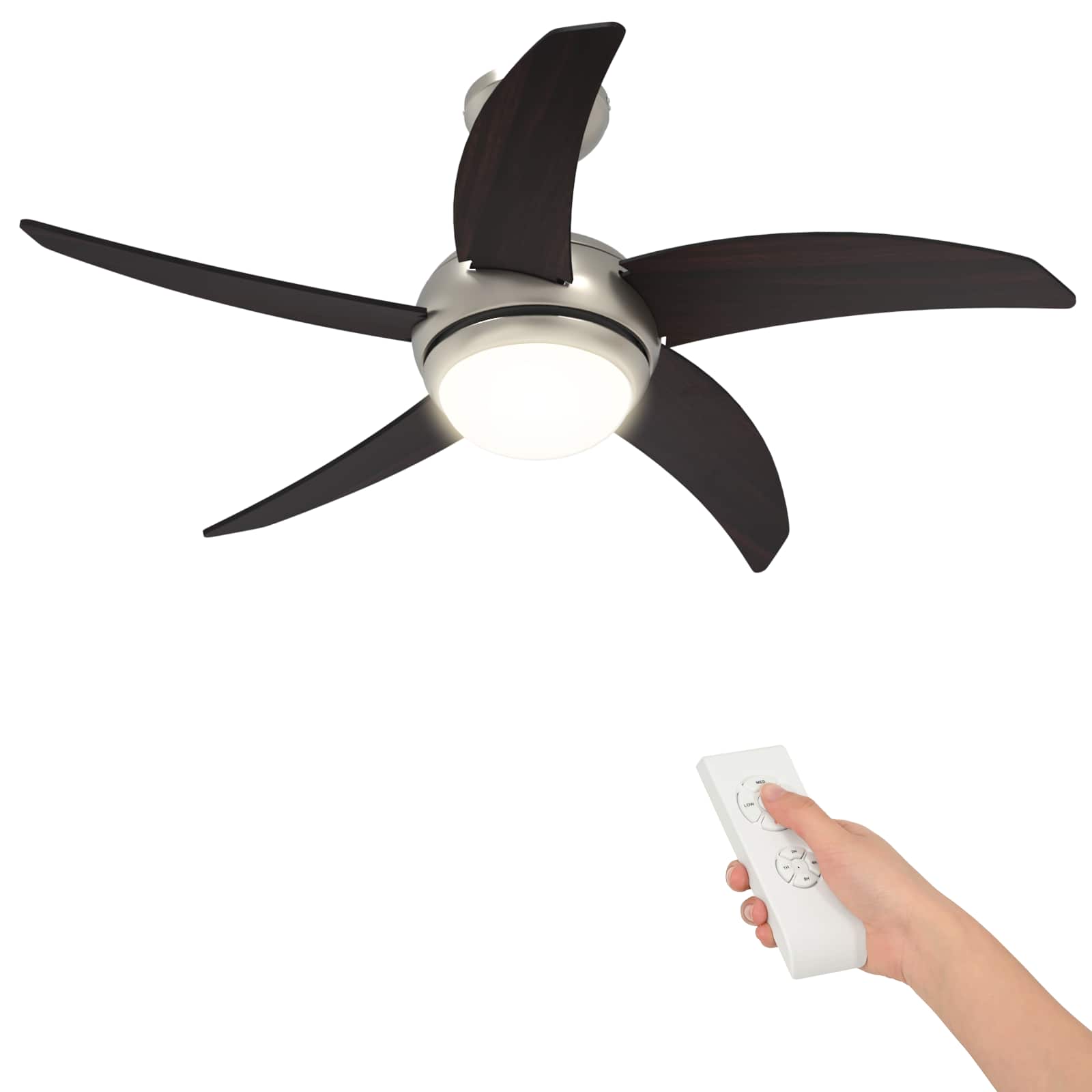 Ventoinha de teto com luz e controle remoto ø 110 cm