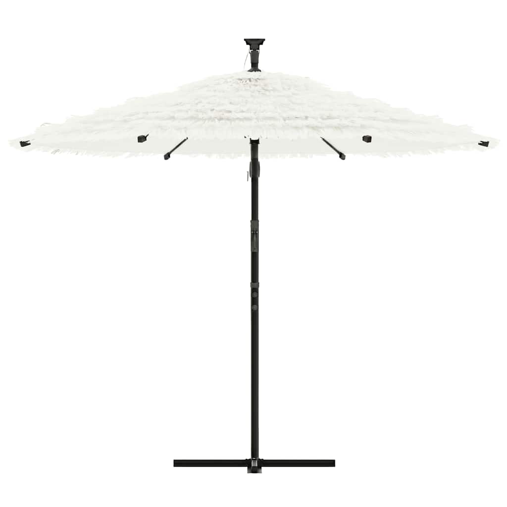 Guarda-sol de jardim com poste de aço 290x290x238 cm branco