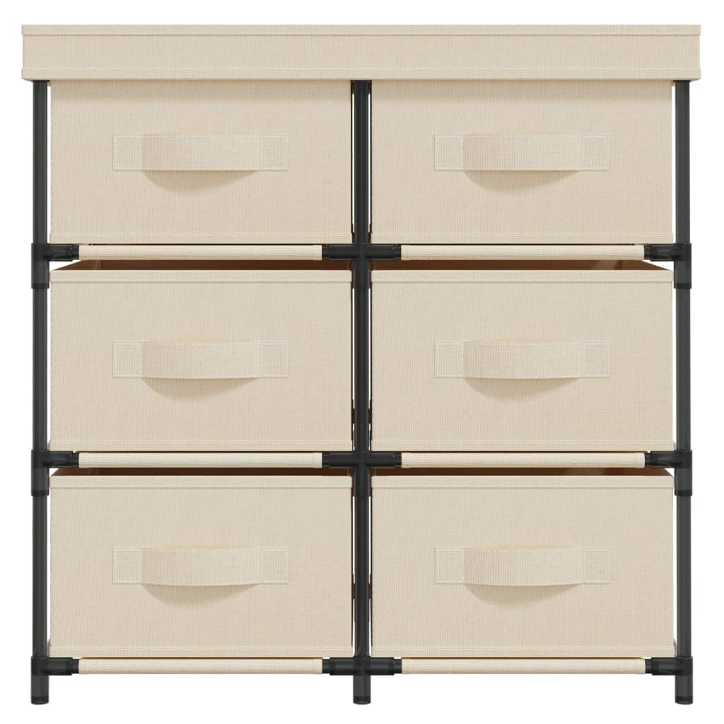 Armário de arrumação com 6 gavetas 55x29x55 cm aço cor creme